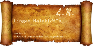 Linges Malakiás névjegykártya